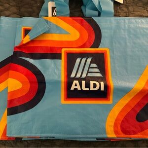 Aldi Reusable Shopping Bag with Retro Design. Set of 2